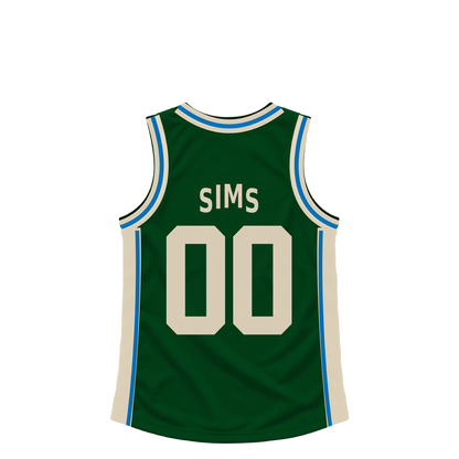 Milwaukee Bucks jersey keychain — Jericho Sims #00. Exact saved player artwork preview.