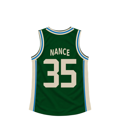 Milwaukee Bucks jersey keychain — Pete Nance #35. Exact saved player artwork preview.