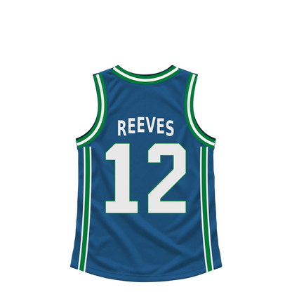 Minnesota Timberwolves jersey keychain — Antonio Reeves #12. Exact saved player artwork preview.