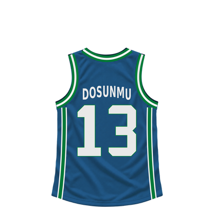 Minnesota Timberwolves jersey keychain — Ayo Dosunmu #13. Exact saved player artwork preview.