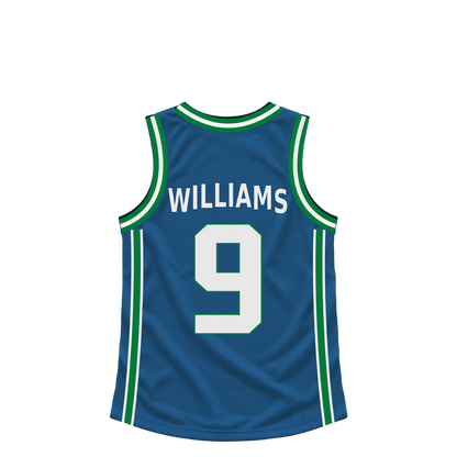 Minnesota Timberwolves jersey keychain — Cody Williams #9. Exact saved player artwork preview.