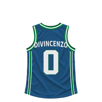 Minnesota Timberwolves jersey keychain — Donte DiVincenzo #0. Exact saved player artwork preview.