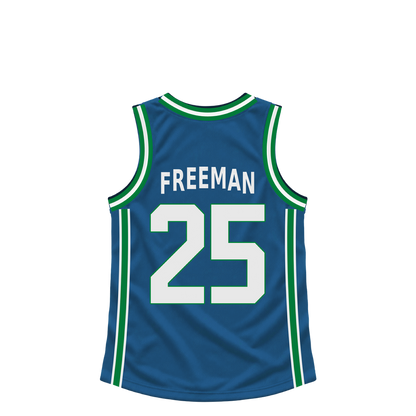 Minnesota Timberwolves jersey keychain — Enrique Freeman #25. Exact saved player artwork preview.