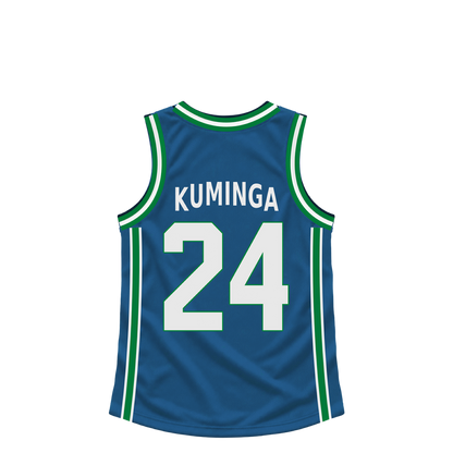 Minnesota Timberwolves jersey keychain — Jonathan Kuminga #24. Exact saved player artwork preview.