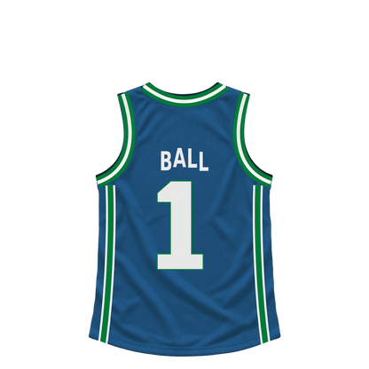 Minnesota Timberwolves jersey keychain — LaMelo Ball #1. Exact saved player artwork preview.