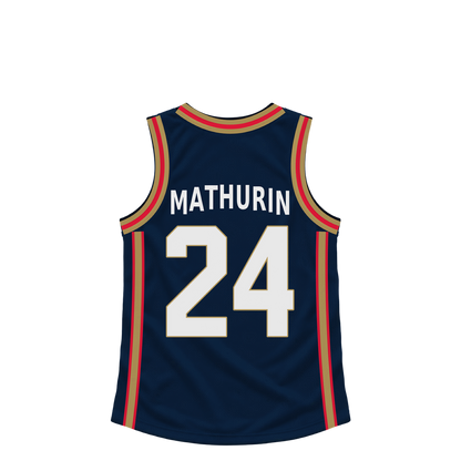 New Orleans Pelicans jersey keychain — Bennedict Mathurin #24. Exact saved player artwork preview.