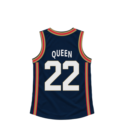 New Orleans Pelicans jersey keychain — Derik Queen #22. Exact saved player artwork preview.