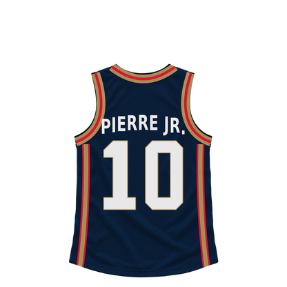 New Orleans Pelicans jersey keychain — Jaron Pierre Jr. #10. Exact saved player artwork preview.