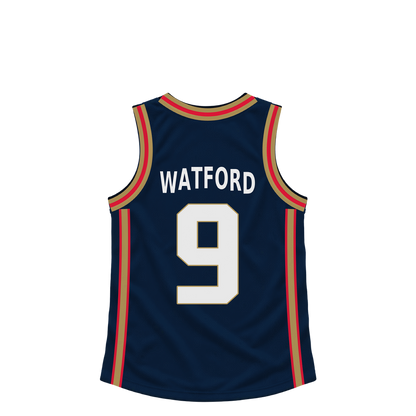 New Orleans Pelicans jersey keychain — Trendon Watford #9. Exact saved player artwork preview.