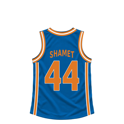 New York Knicks jersey keychain — Landry Shamet #44. Exact saved player artwork preview.