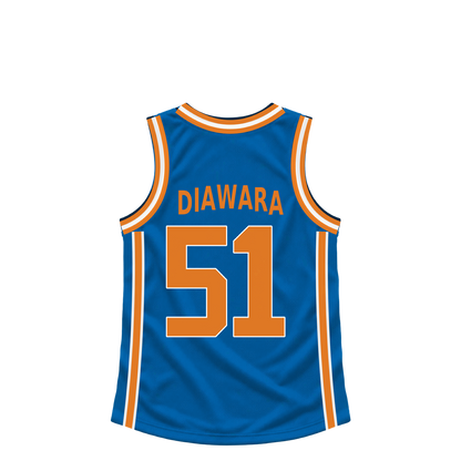 New York Knicks jersey keychain — Mohamed Diawara #51. Exact saved player artwork preview.