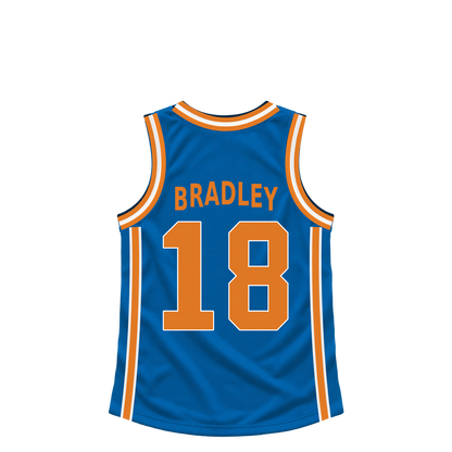 New York Knicks jersey keychain — Tony Bradley #18 — Earlier design. Exact saved player artwork preview.