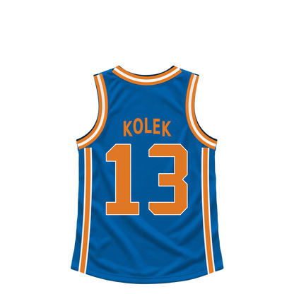 New York Knicks jersey keychain — Tyler Kolek #13. Exact saved player artwork preview.