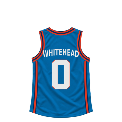 Oklahoma City Thunder jersey keychain — Dariq Whitehead #0. Exact saved player artwork preview.