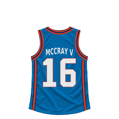 Oklahoma City Thunder jersey keychain — Robert McCray V #16 — Earlier design. Exact saved player artwork preview.