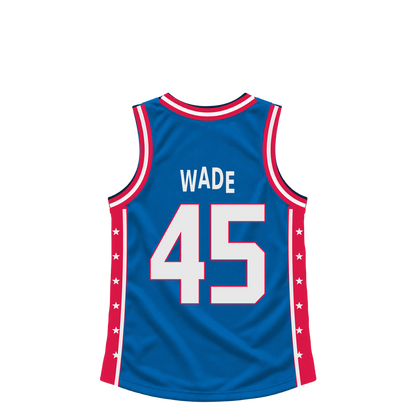 Philadelphia 76Ers jersey keychain — Dean Wade #45. Exact saved player artwork preview.