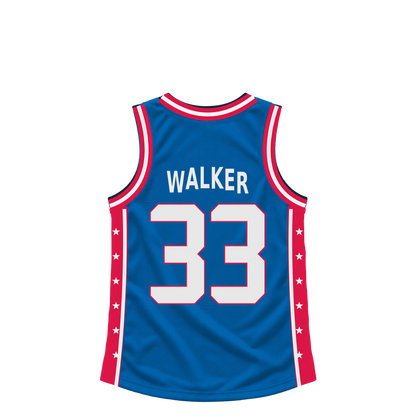 Philadelphia 76Ers jersey keychain — Jabari Walker #33. Exact saved player artwork preview.