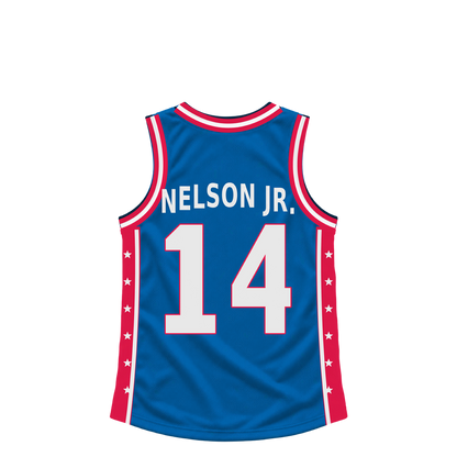 Philadelphia 76Ers jersey keychain — Jameer Nelson Jr. #14. Exact saved player artwork preview.