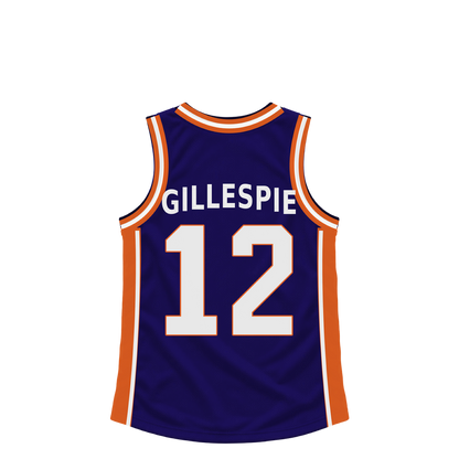 Phoenix Suns jersey keychain — Collin Gillespie #12. Exact saved player artwork preview.