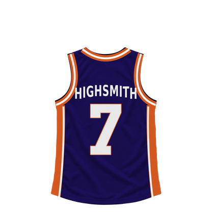 Phoenix Suns jersey keychain — Haywood Highsmith #7. Exact saved player artwork preview.