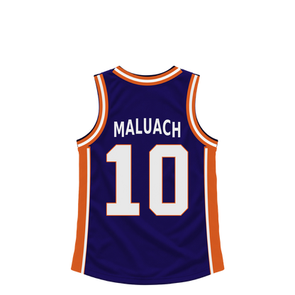 Phoenix Suns jersey keychain — Khaman Maluach #10. Exact saved player artwork preview.