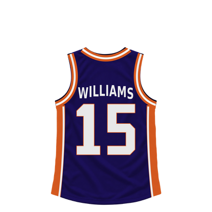 Phoenix Suns jersey keychain — Mark Williams #15. Exact saved player artwork preview.