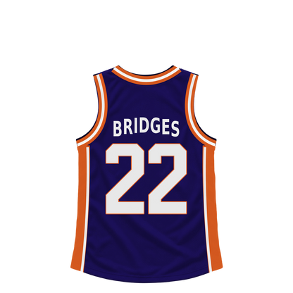 Phoenix Suns jersey keychain — Miles Bridges #22. Exact saved player artwork preview.
