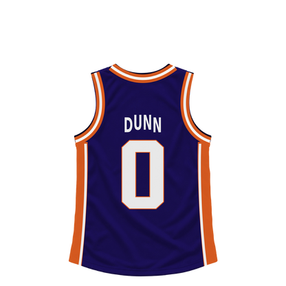 Phoenix Suns jersey keychain — Ryan Dunn #0. Exact saved player artwork preview.