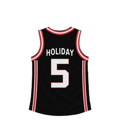 Portland Trail Blazers jersey keychain — Jrue Holiday #5. Exact saved player artwork preview.