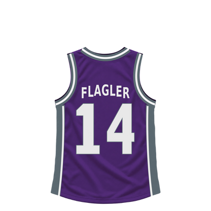 Sacramento Kings jersey keychain — Adam Flagler #14. Exact saved player artwork preview.