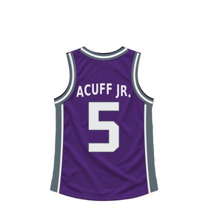 Sacramento Kings jersey keychain — Darius Acuff Jr. #5. Exact saved player artwork preview.