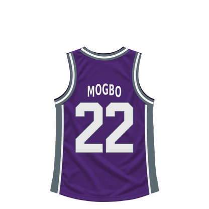 Sacramento Kings jersey keychain — Jonathan Mogbo #22. Exact saved player artwork preview.