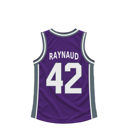 Sacramento Kings jersey keychain — Maxime Raynaud #42. Exact saved player artwork preview.
