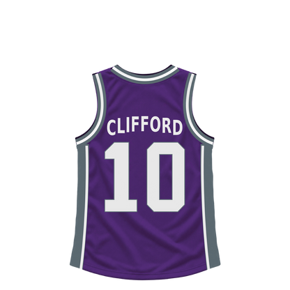 Sacramento Kings jersey keychain — Nique Clifford #10. Exact saved player artwork preview.