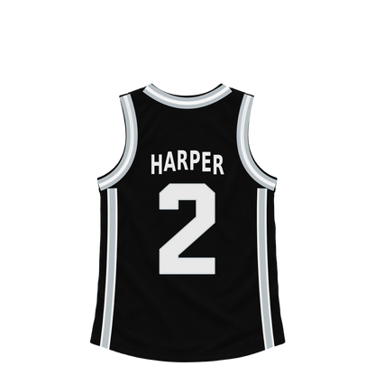 San Antonio Spurs jersey keychain — Dylan Harper #2. Exact saved player artwork preview.