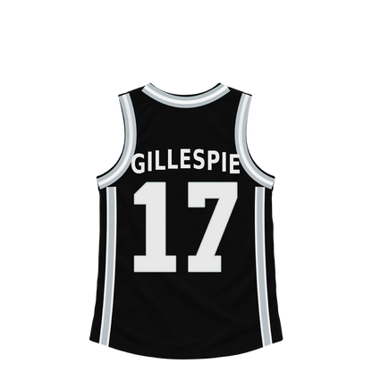 San Antonio Spurs jersey keychain — Ja'Kobi Gillespie #17. Exact saved player artwork preview.