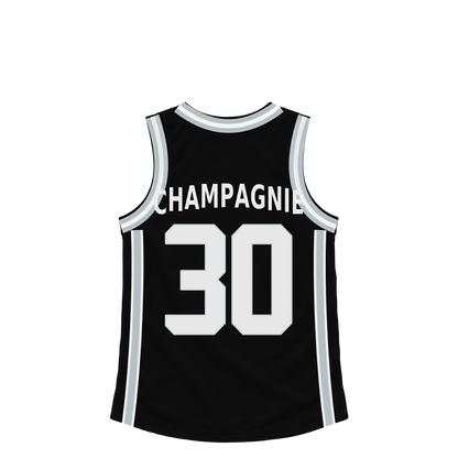 San Antonio Spurs jersey keychain — Julian Champagnie #30. Exact saved player artwork preview.