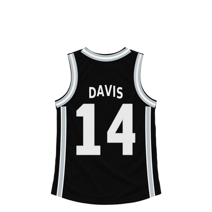 San Antonio Spurs jersey keychain — RJ Davis #14 — Earlier design. Exact saved player artwork preview.
