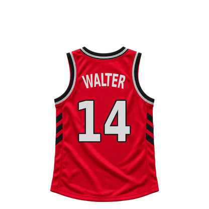 Toronto Raptors jersey keychain — Ja'Kobe Walter #14. Exact saved player artwork preview.
