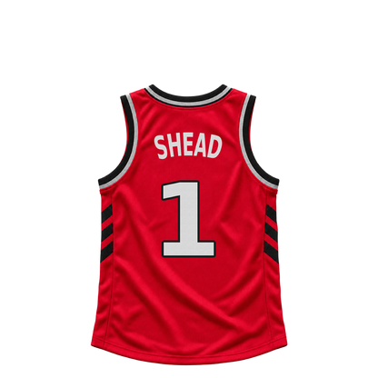Toronto Raptors jersey keychain — Jamal Shead #1. Exact saved player artwork preview.