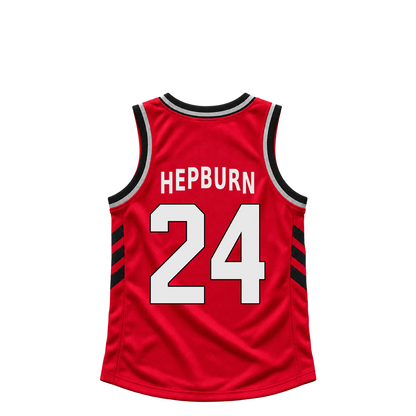 Toronto Raptors jersey keychain — Chucky Hepburn #24 — Earlier design. Exact saved player artwork preview.