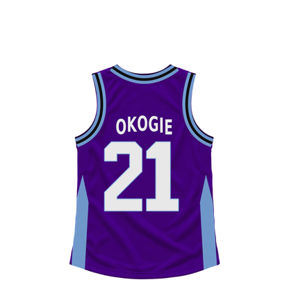 Utah Jazz jersey keychain — Josh Okogie #21. Exact saved player artwork preview.
