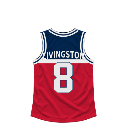 Washington Wizards jersey keychain — Chris Livingston #8. Exact saved player artwork preview.