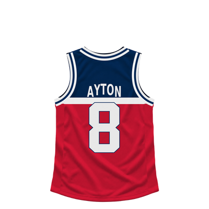 Washington Wizards jersey keychain — Deandre Ayton #8. Exact saved player artwork preview.