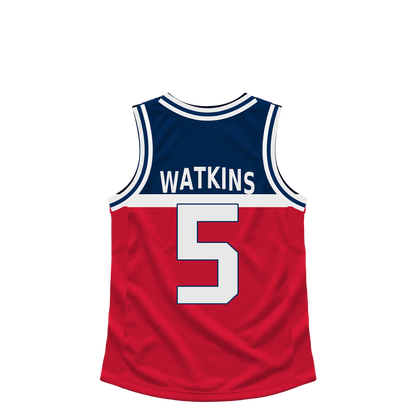 Washington Wizards jersey keychain — Jamir Watkins #5. Exact saved player artwork preview.