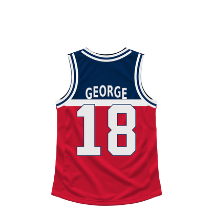 Washington Wizards jersey keychain — Kyshawn George #18. Exact saved player artwork preview.