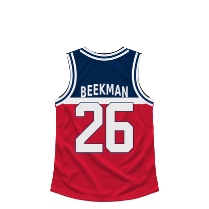 Washington Wizards jersey keychain — Reece Beekman #26. Exact saved player artwork preview.