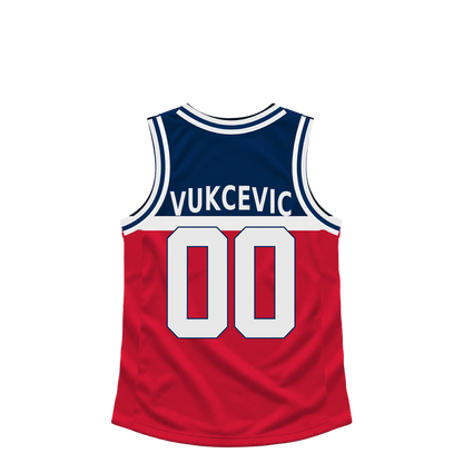 Washington Wizards jersey keychain — Tristan Vukcevic #00. Exact saved player artwork preview.