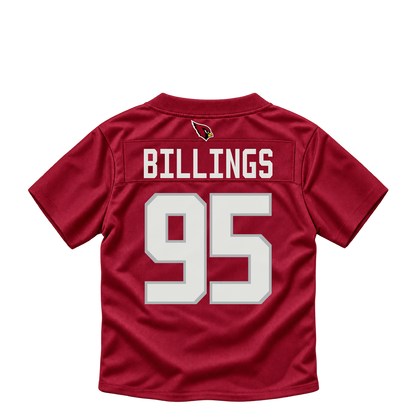 Arizona Cardinals jersey keychain — Andrew Billings #95. Exact saved player artwork preview.