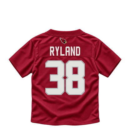 Arizona Cardinals jersey keychain — Chad Ryland #38. Exact saved player artwork preview.
